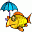 fish with umbrella